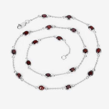 8.10 Carat Genuine Garnet .925 Sterling Silver Necklace Bids.com