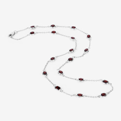 8.10 Carat Genuine Garnet .925 Sterling Silver Necklace Bids.com