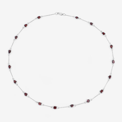 8.10 Carat Genuine Garnet .925 Sterling Silver Necklace Bids.com
