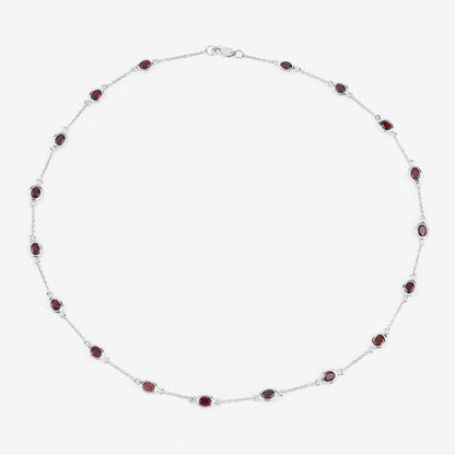 8.10 Carat Genuine Garnet .925 Sterling Silver Necklace Bids.com