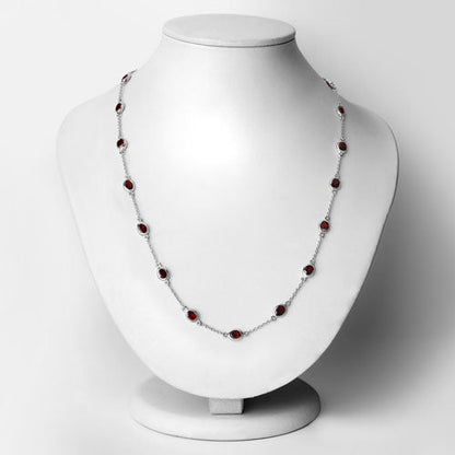 8.10 Carat Genuine Garnet .925 Sterling Silver Necklace Bids.com