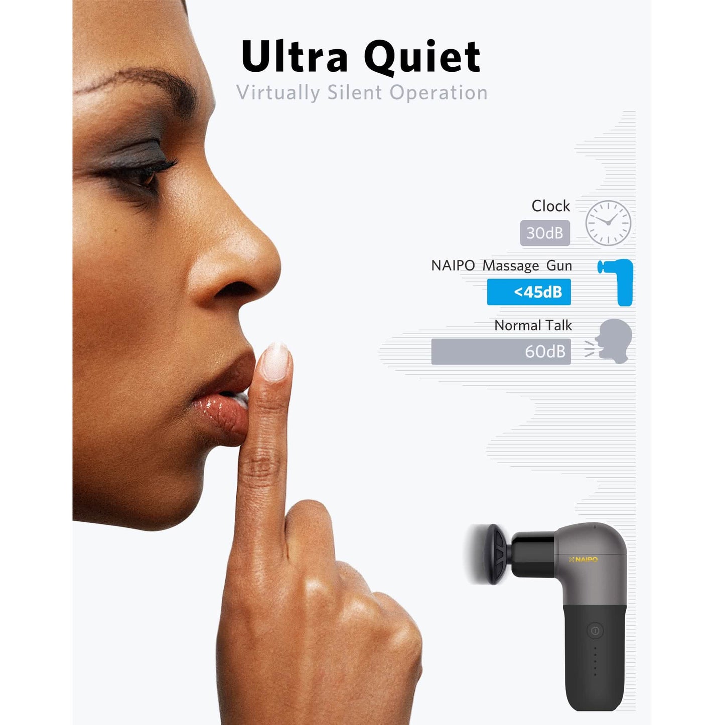Naipo Mini Massage Gun Deep Tissue Muscle Massager with Ergonomic Handle DailySale