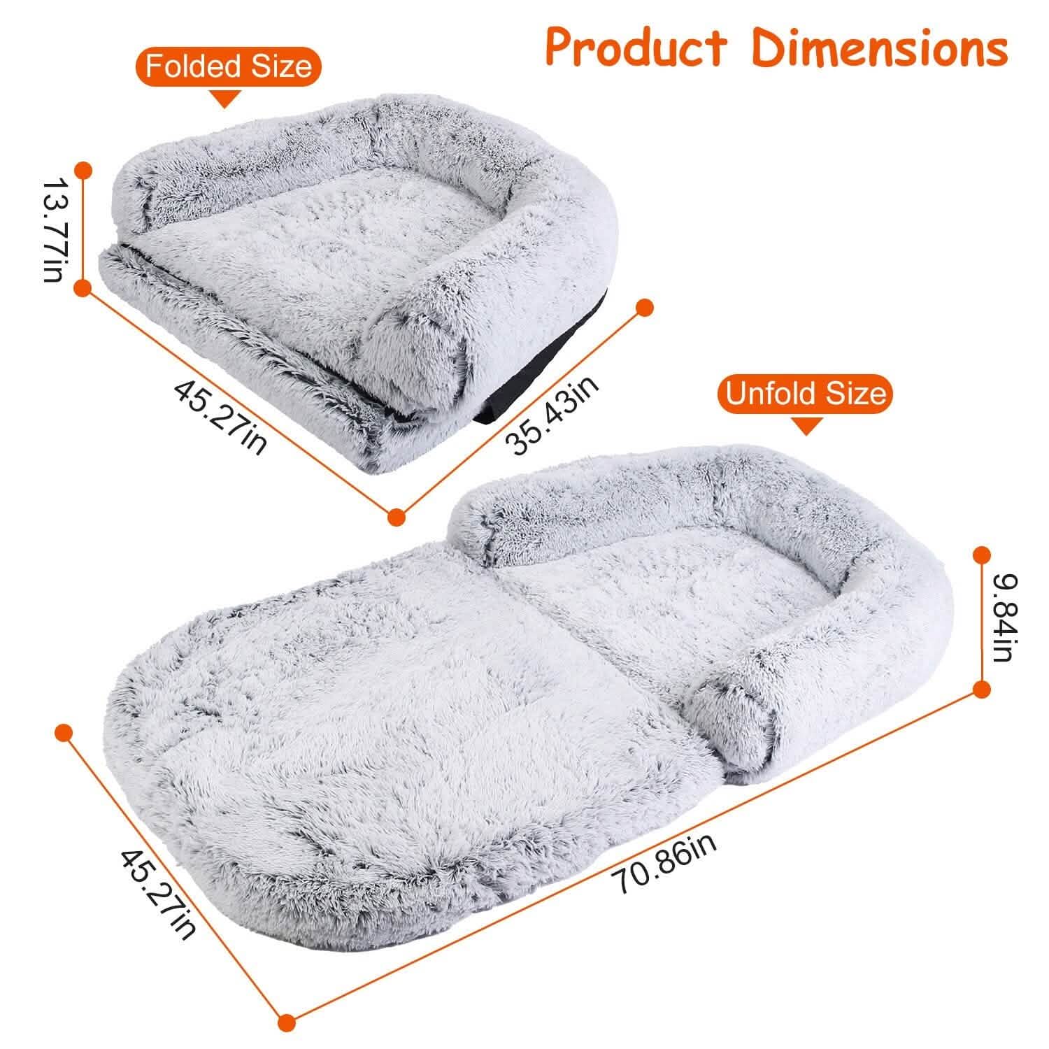 Napping Human-Sized Dog Bed Machine Washable Zipped Removable Cover DailySale