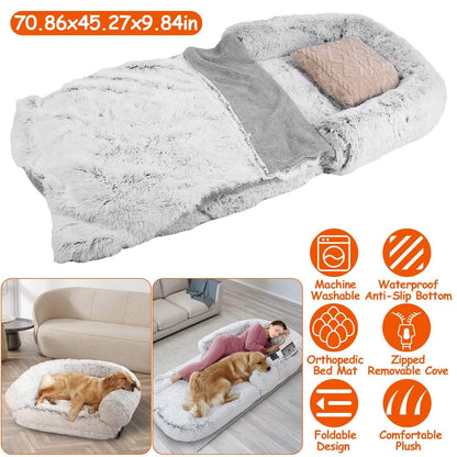Napping Human-Sized Dog Bed Machine Washable Zipped Removable Cover DailySale