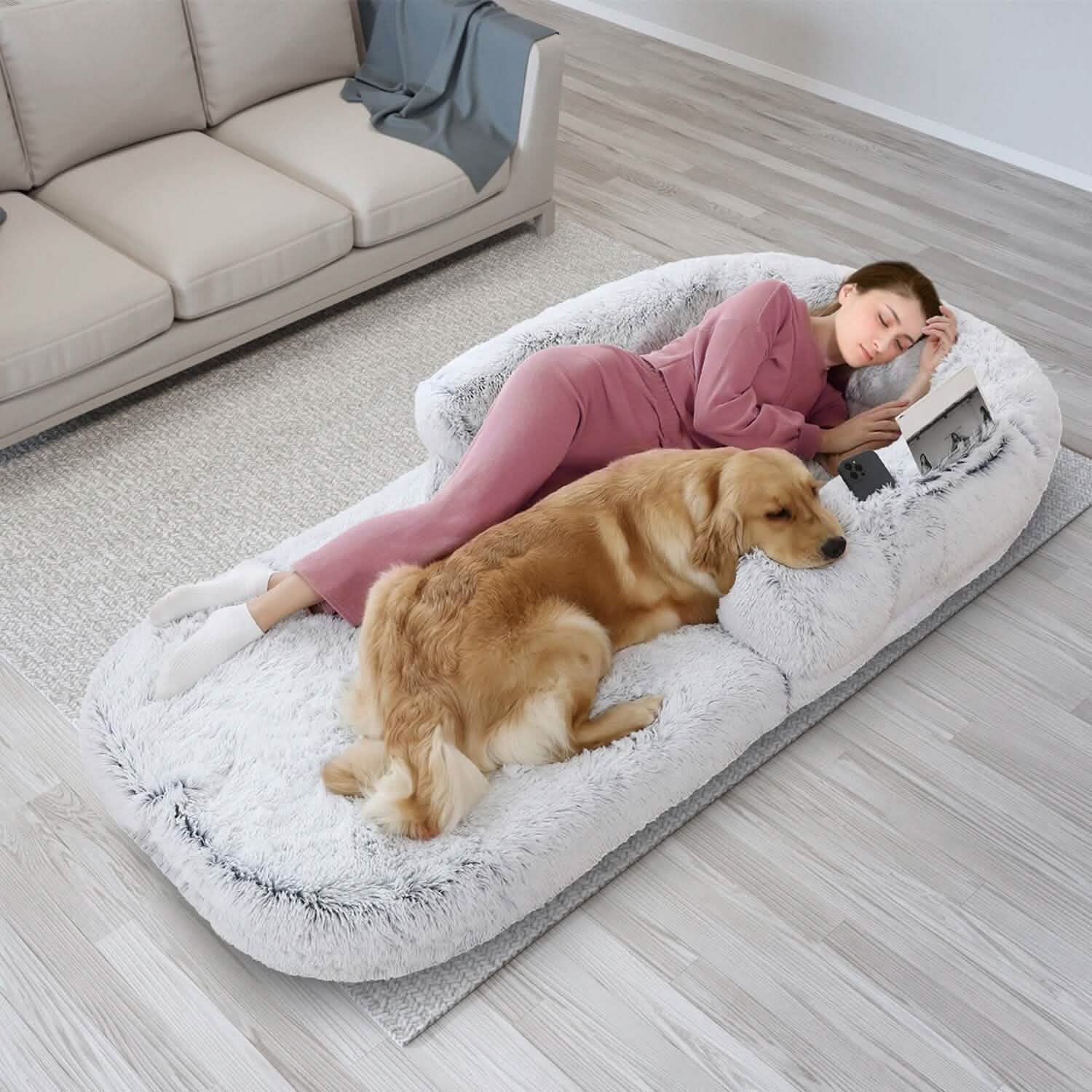 Napping Human-Sized Dog Bed Machine Washable Zipped Removable Cover DailySale
