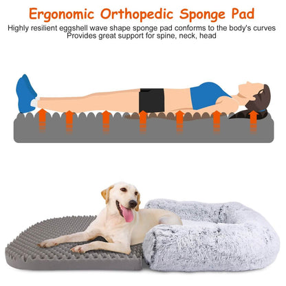 Napping Human-Sized Dog Bed Machine Washable Zipped Removable Cover DailySale