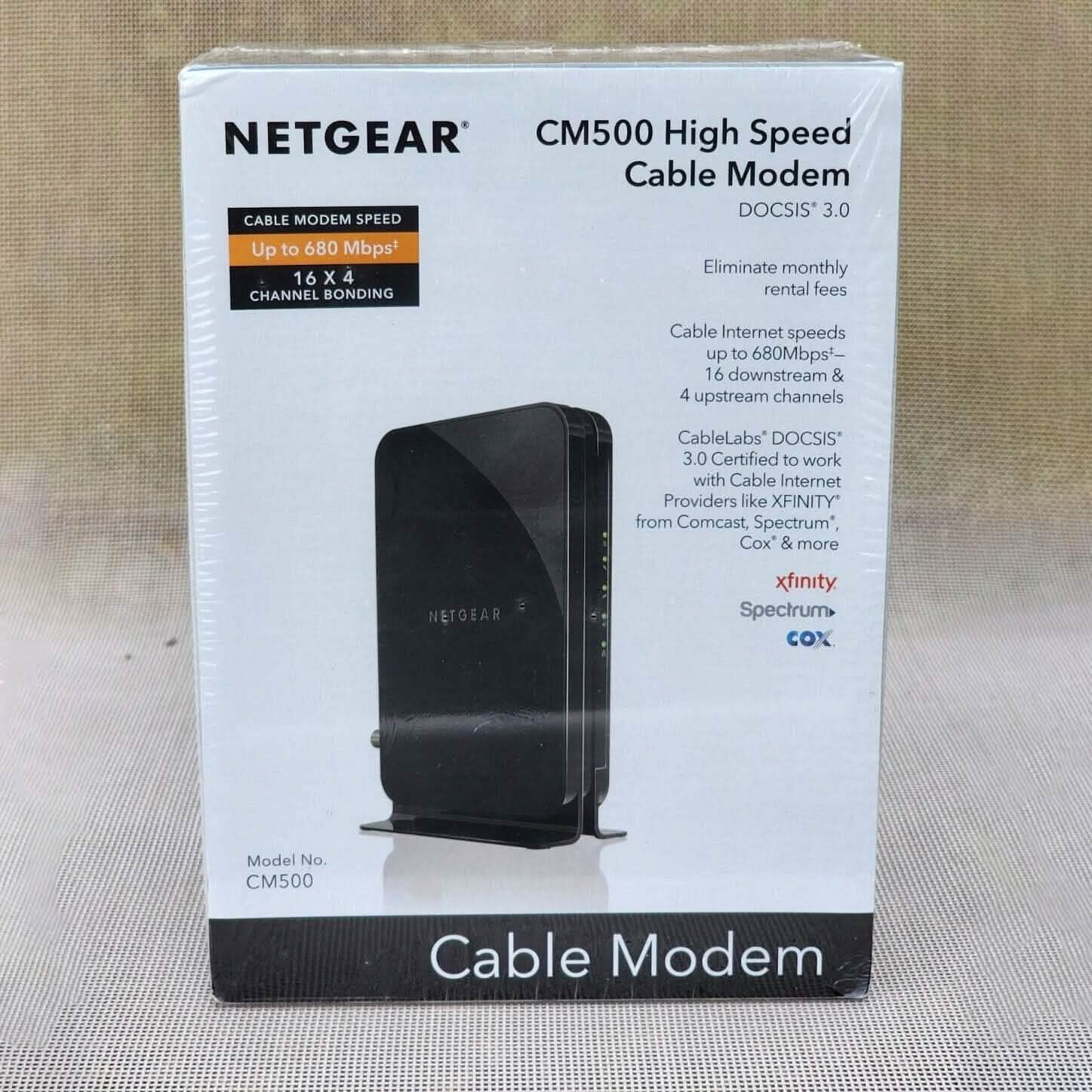 Netgear CM500 High Speed Cable Modem Up to 680 Mbps 16X4 Channel Bonding  (Refurbished) DailySale