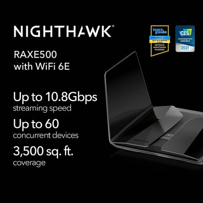 NETGEAR Nighthawk 12-Stream WiFi 6E Router (RAXE500) (Refurbished) DailySale