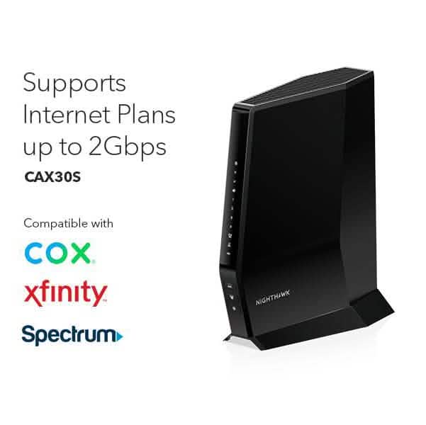 NETGEAR Nighthawk DOCSIS AX2700 3.1 2.7Gbps Two-in-One Cable Modem Router (CAX30-100NAS) (Refurbished) DailySale