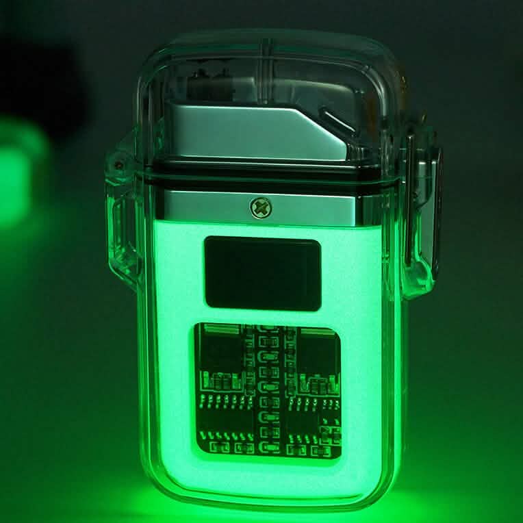 New Pulse Plasma Double Arc Lighter Type-C Rechargeable Transparent Shell DailySale