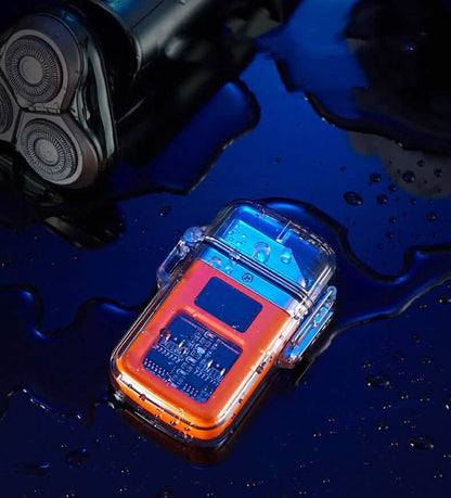 New Pulse Plasma Double Arc Lighter Type-C Rechargeable Transparent Shell DailySale