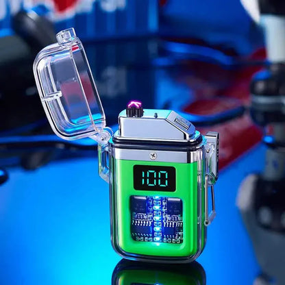 New Pulse Plasma Double Arc Lighter Type-C Rechargeable Transparent Shell DailySale