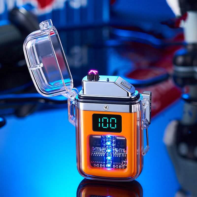 New Pulse Plasma Double Arc Lighter Type-C Rechargeable Transparent Shell DailySale