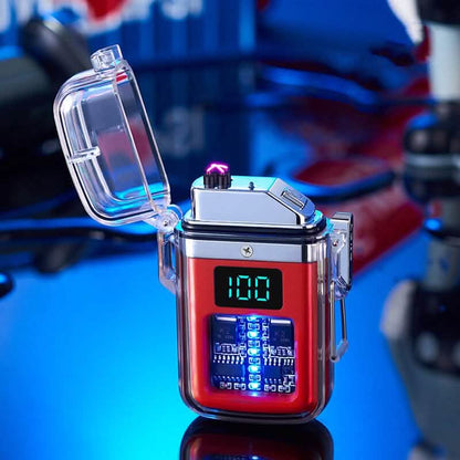 New Pulse Plasma Double Arc Lighter Type-C Rechargeable Transparent Shell DailySale