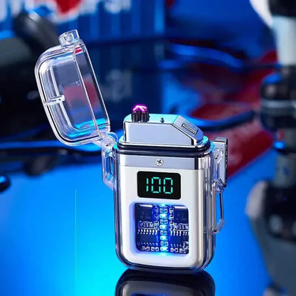 New Pulse Plasma Double Arc Lighter Type-C Rechargeable Transparent Shell DailySale