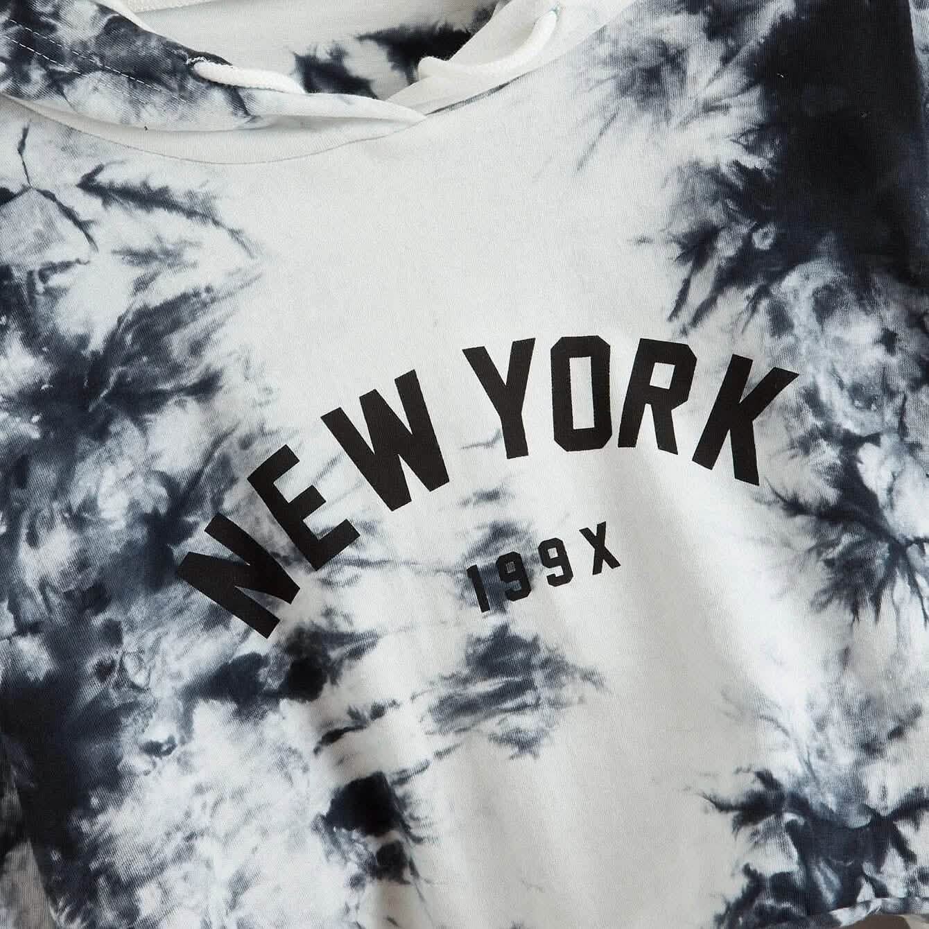 New York Graphic Tie-Dye Cropped Hoodie DailySale