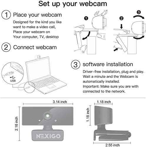 USB FHD Web Computer Camera with Dual Microphone & Privacy Cover DailySale