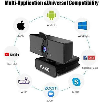 USB FHD Web Computer Camera with Dual Microphone & Privacy Cover DailySale