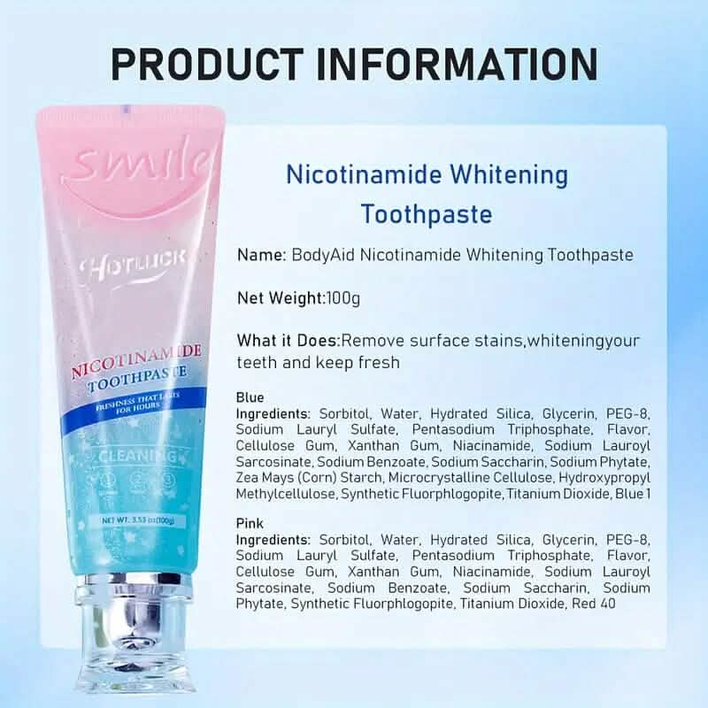 Niacinamide Intensive Whitening Toothpaste - Fresh Breath, Remove Tooth Stains DailySale