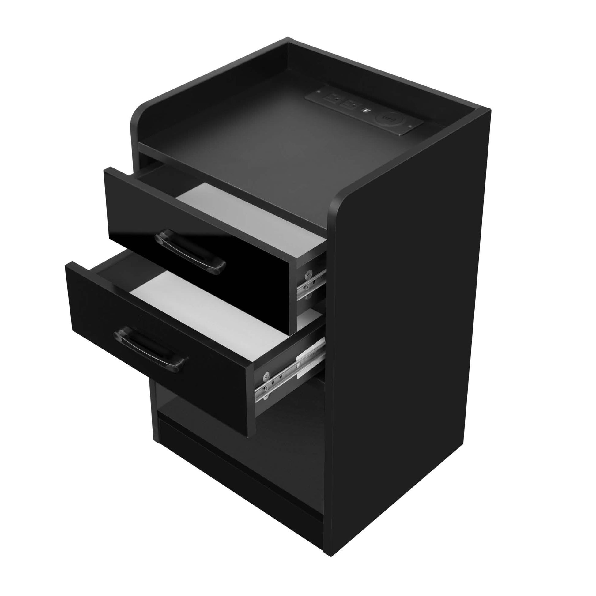 Nightstand with Charging Station and LED Lights DailySale