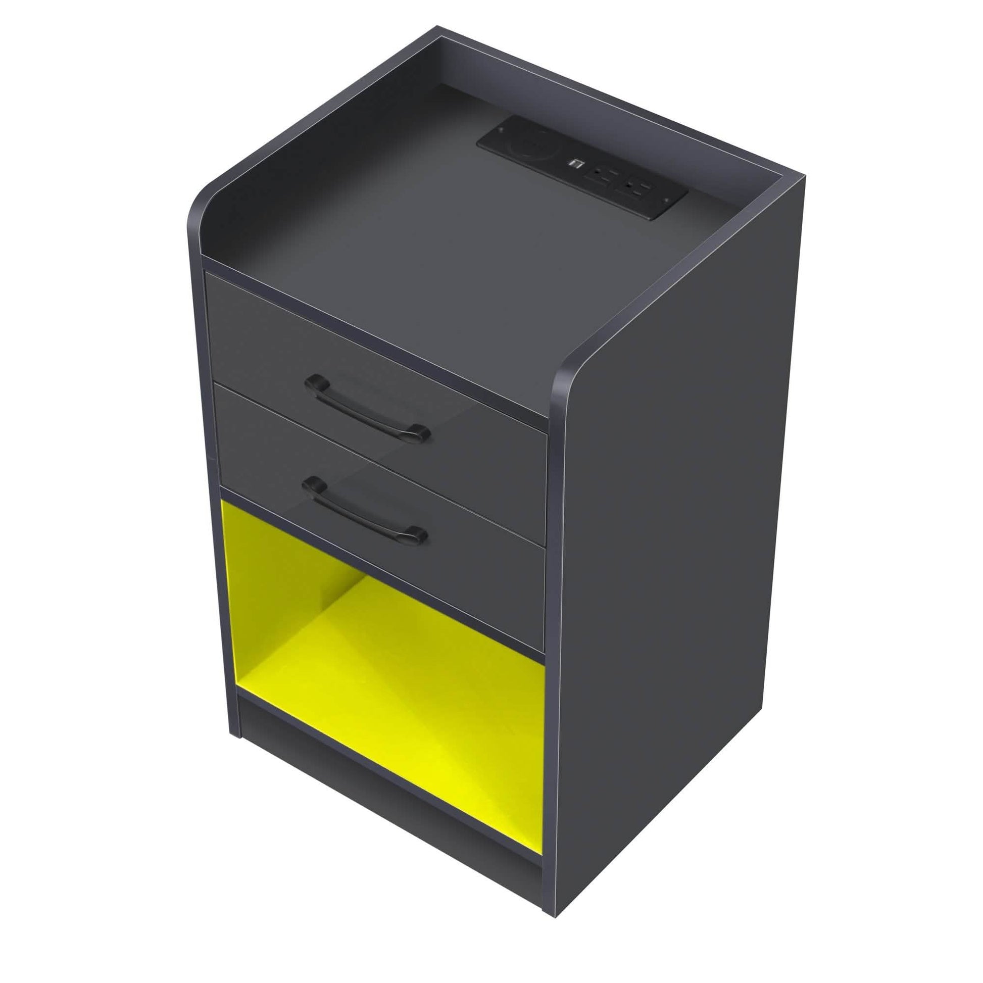 Nightstand with Charging Station and LED Lights DailySale