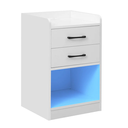 Nightstand with Charging Station and LED Lights DailySale