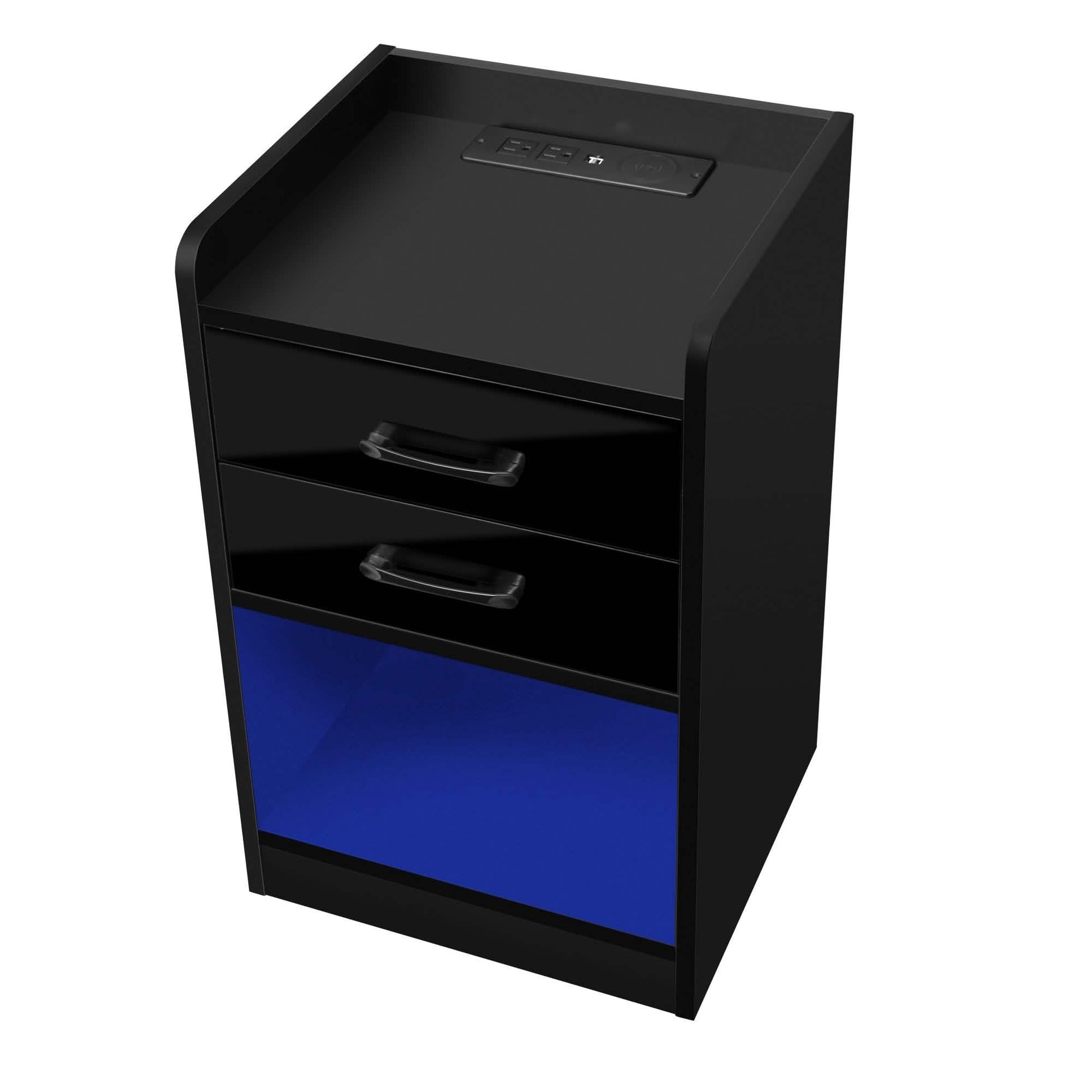 Nightstand with Charging Station and LED Lights DailySale
