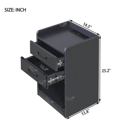 Nightstand with Charging Station and LED Lights DailySale