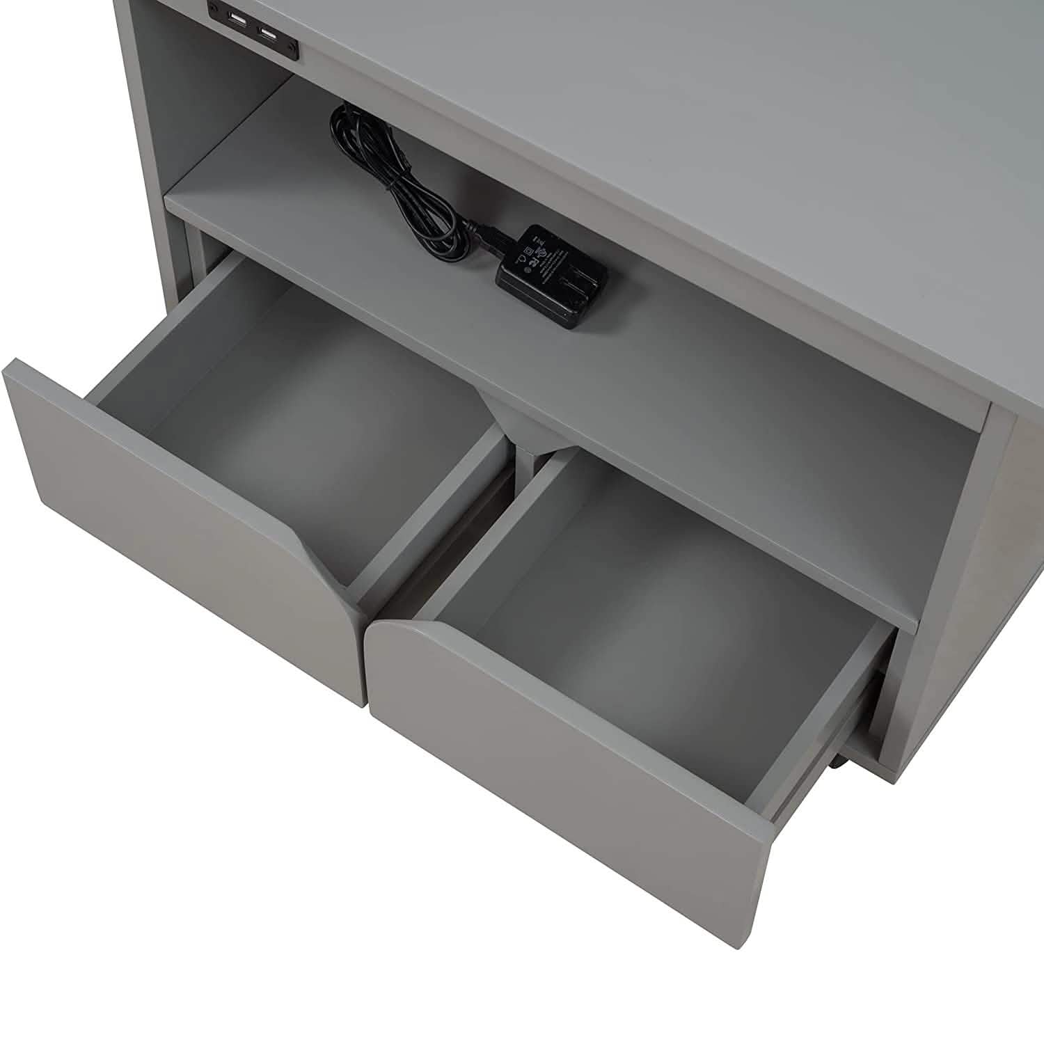 Nightstand with USB Port and Foldable Tabletop DailySale
