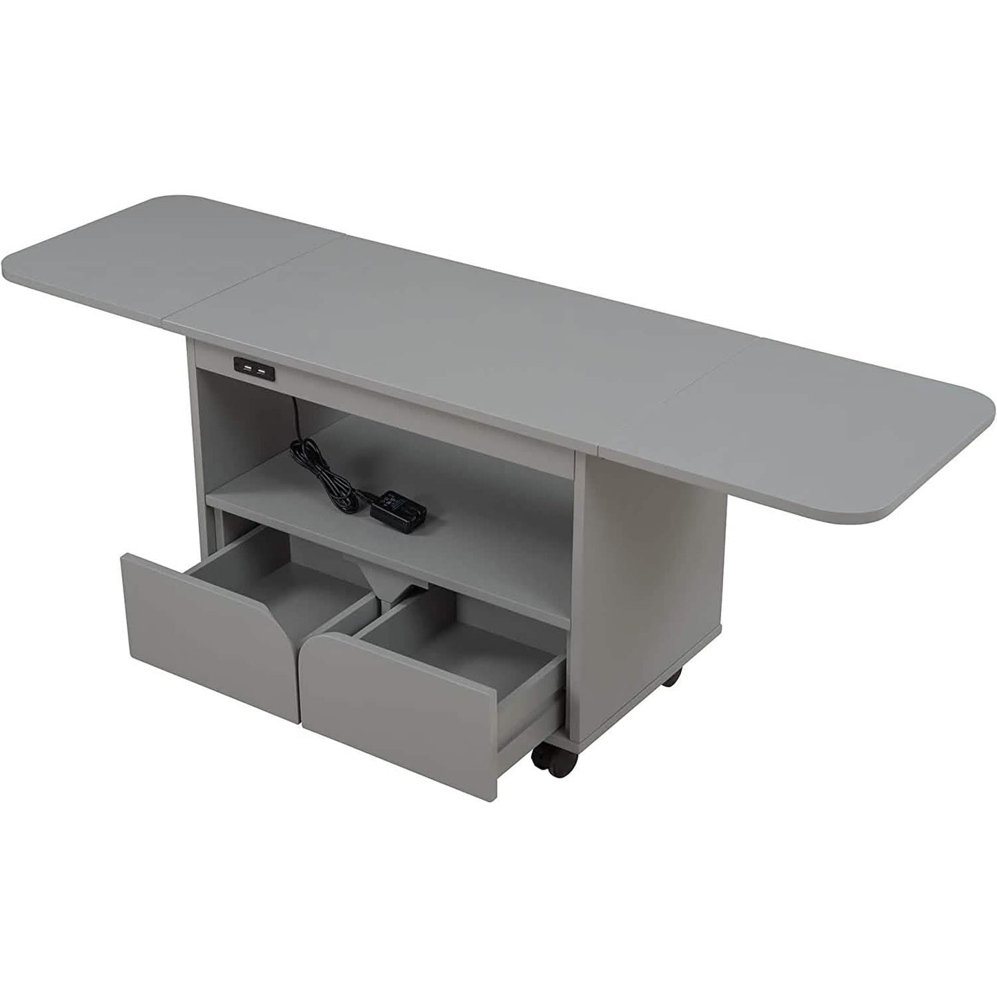 Nightstand with USB Port and Foldable Tabletop DailySale