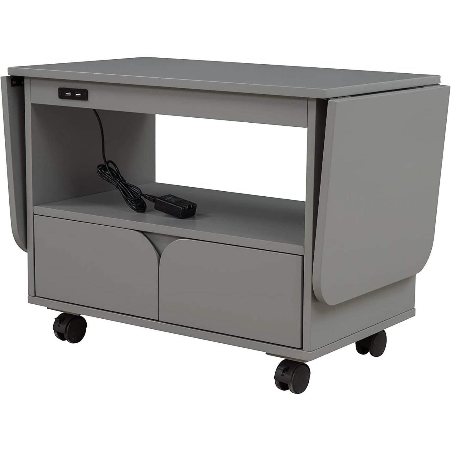 Nightstand with USB Port and Foldable Tabletop DailySale