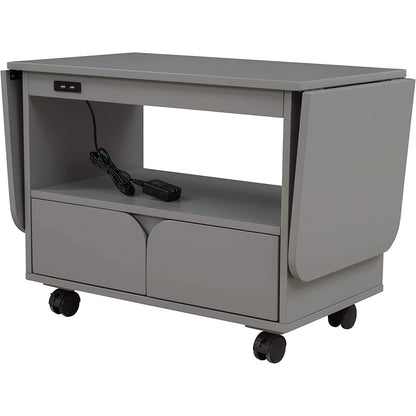 Nightstand with USB Port and Foldable Tabletop DailySale
