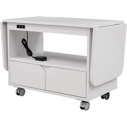 Nightstand with USB Port and Foldable Tabletop DailySale
