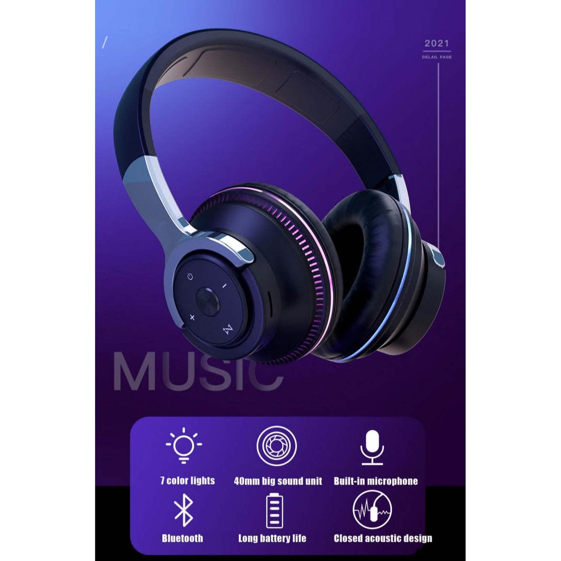 Ninja Dragon Wireless Light Changing Bluetooth Gaming Headset DailySale