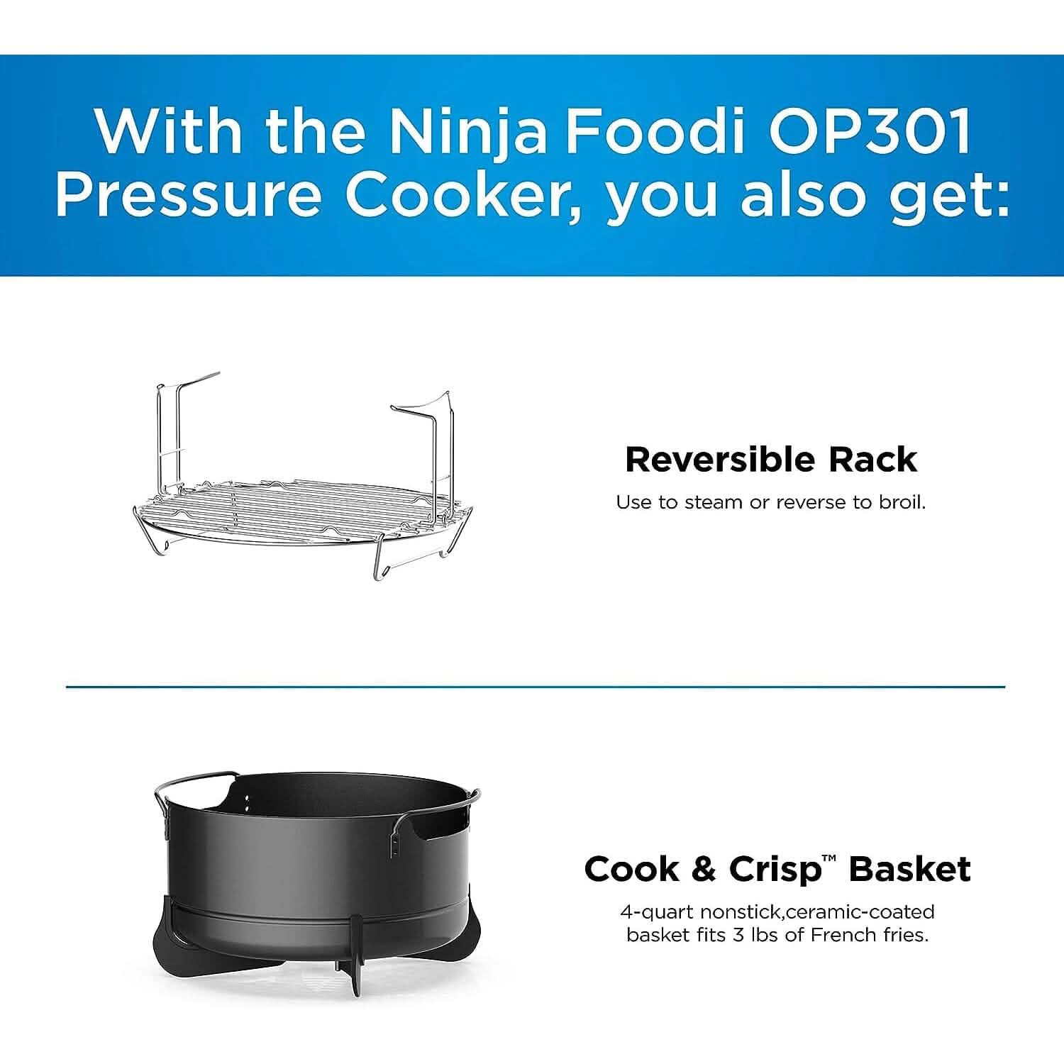 Ninja Pressure Cookers & Canners, 6.5 qt, Black (Refurbished) DailySale
