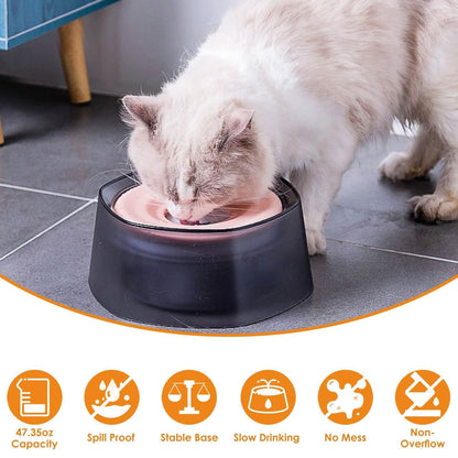 No Spill Dog Cat Water Bowl Spill Proof Slow Water Feeder DailySale