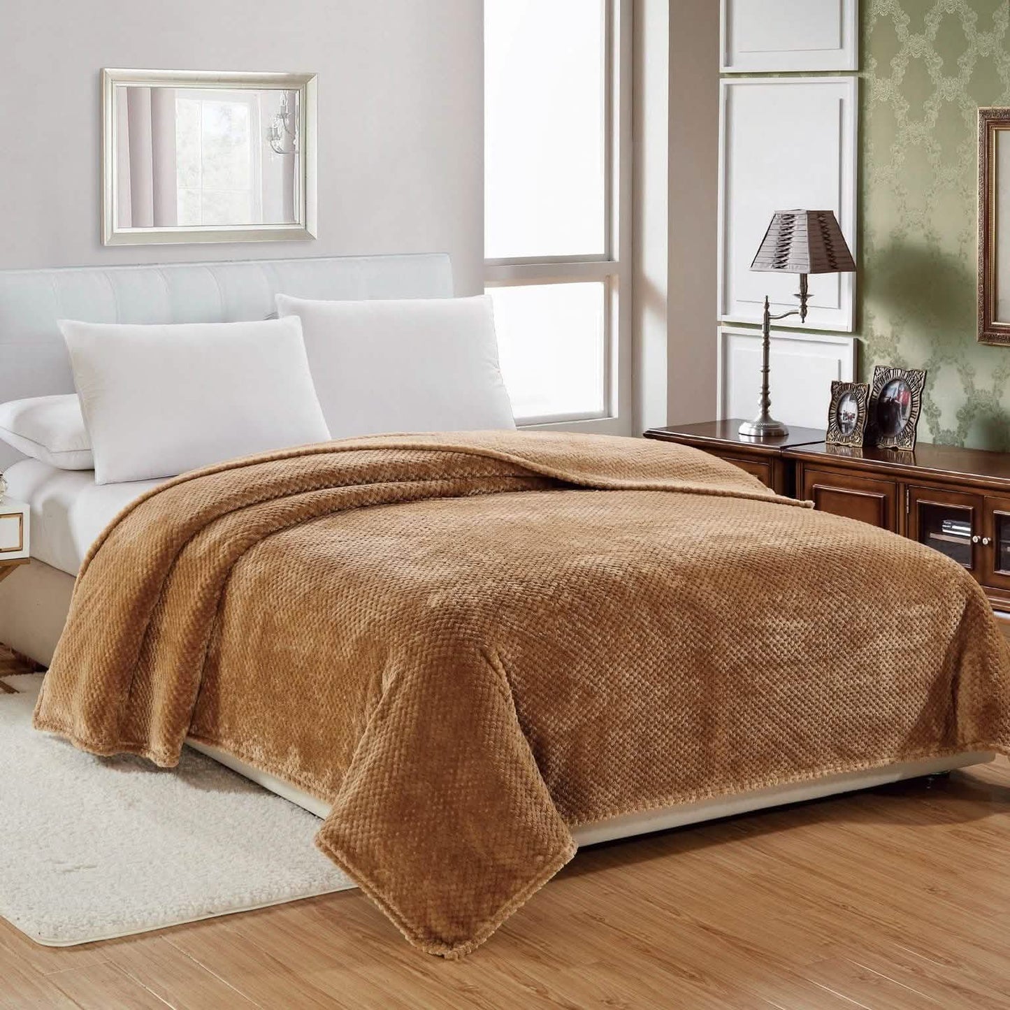 Noble House Solid Color Popcorn Microfiber Blanket DailySale
