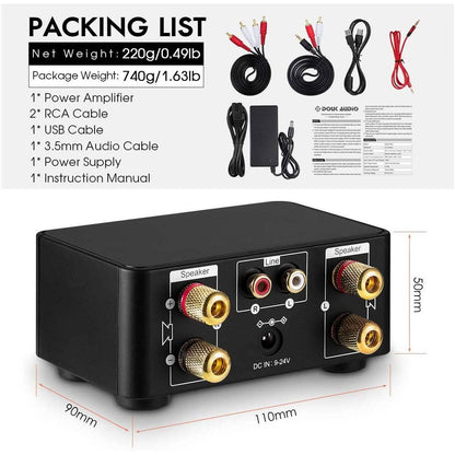 Nobsound 100W Mini Bluetooth 5.0 Power Amplifier DailySale
