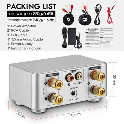 Nobsound 100W Mini Bluetooth 5.0 Power Amplifier DailySale