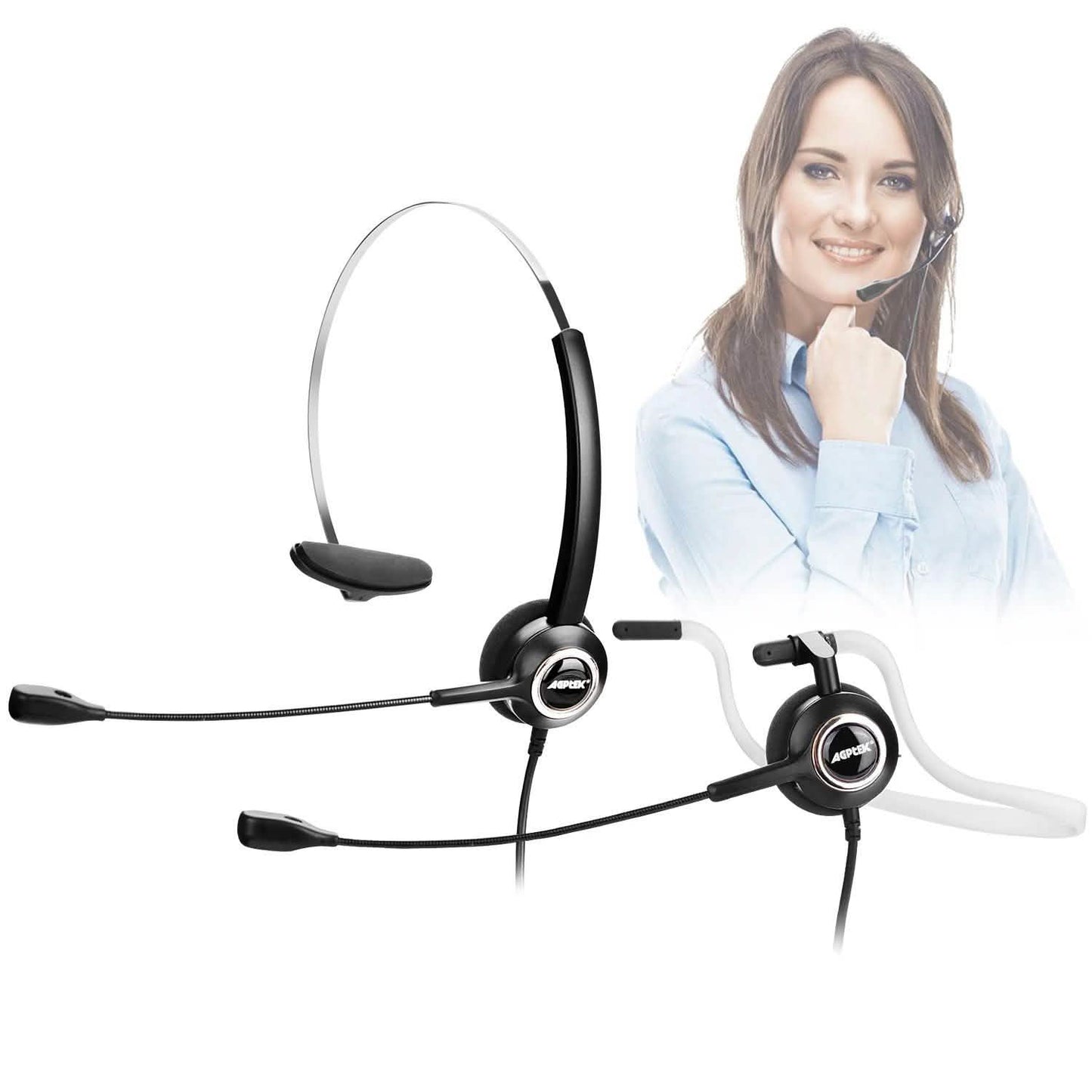 Noise Canceling Headset Convertible RJ9 Earphone with Microphone Adaptor DailySale