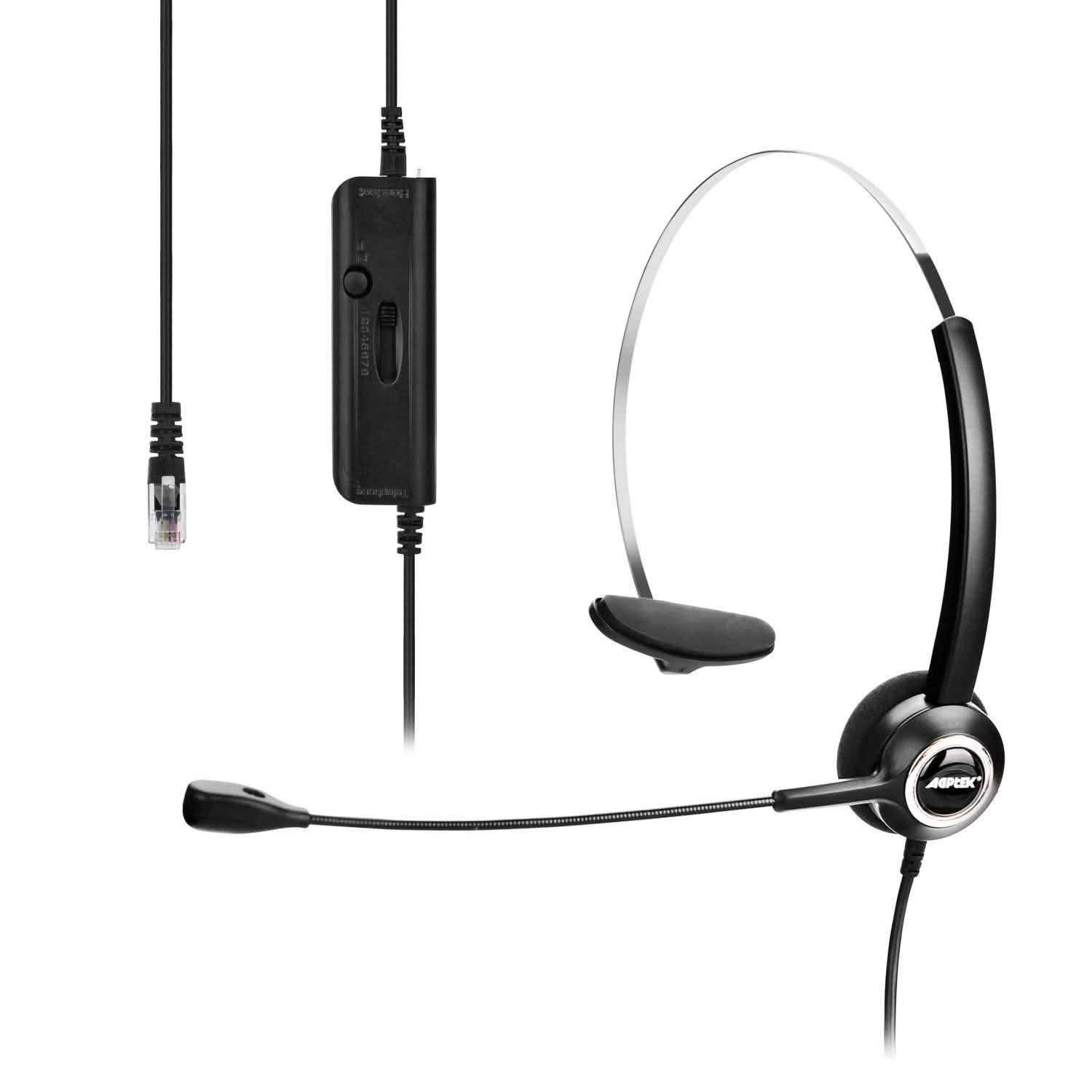 Noise Canceling Headset Convertible RJ9 Earphone with Microphone Adaptor DailySale
