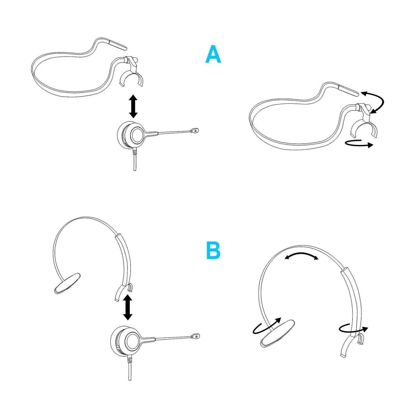 Noise Canceling Headset Convertible RJ9 Earphone with Microphone Adaptor DailySale