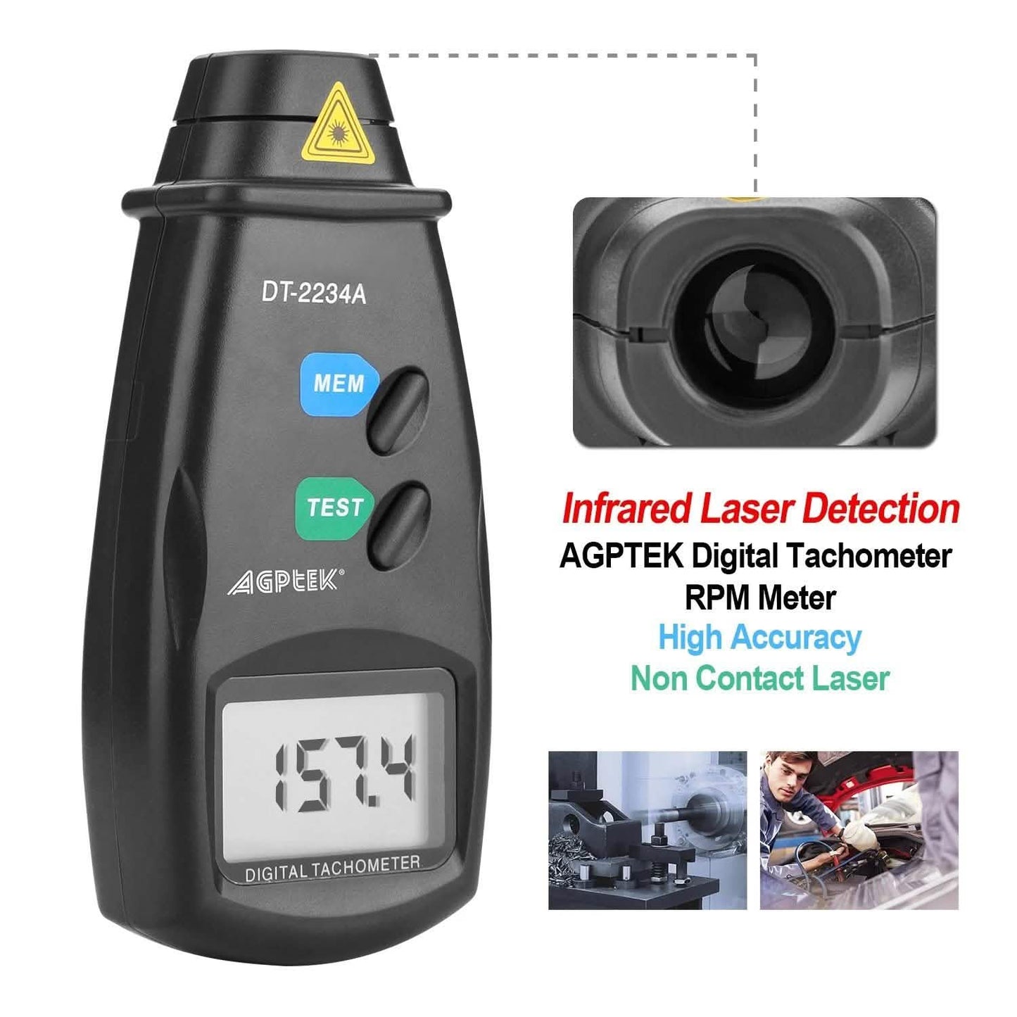 Non Contact Digital Tachometer 20713A DailySale