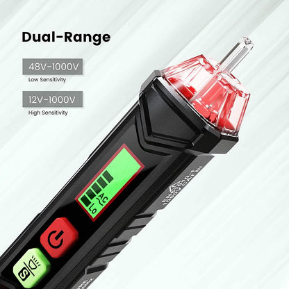 Non-Contact Voltage Tester with Dual Range AC 12V-1000V/48V-1000V DailySale