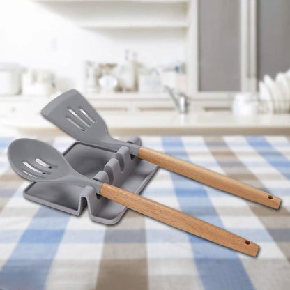 Non-Slip Heat Resistant Silicone Multiple Utensil Rest with Drip Pad DailySale