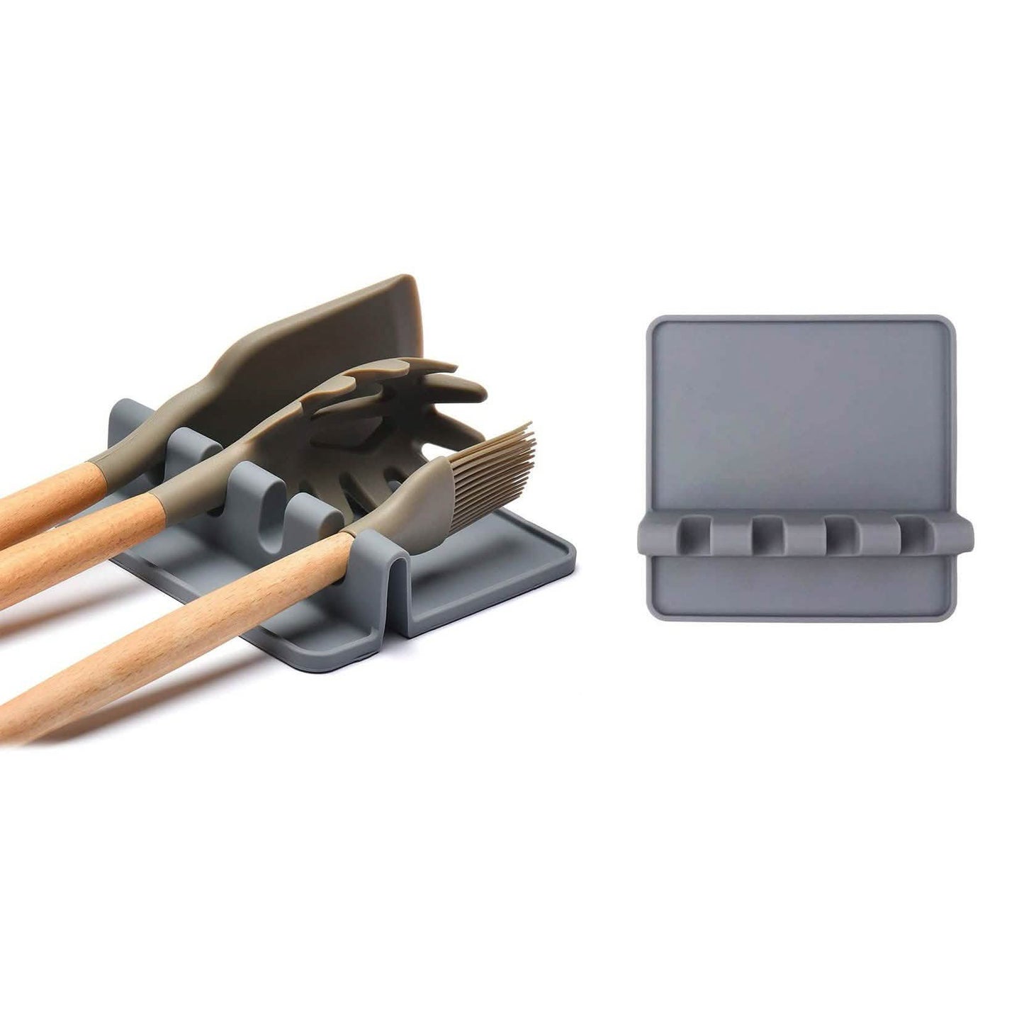 Non-Slip Heat Resistant Silicone Multiple Utensil Rest with Drip Pad DailySale