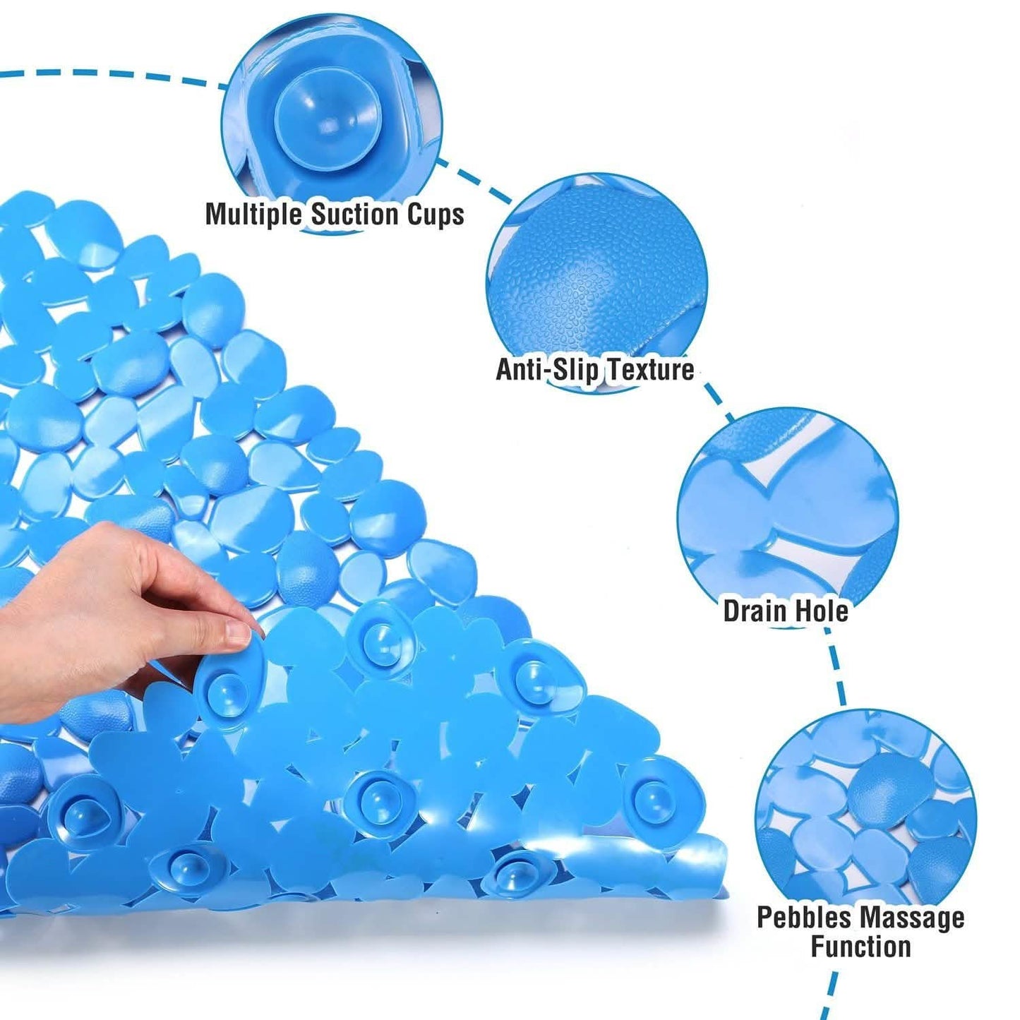 Non-Slip Massage Pebble Bath Mat DailySale