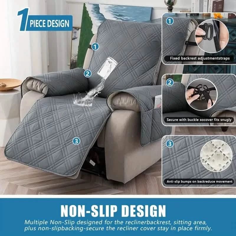 Non Slip Recliner Chair Cover, Washable Reclining Chair/Furniture Protector DailySale