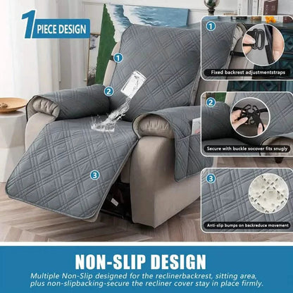 Non Slip Recliner Chair Cover, Washable Reclining Chair/Furniture Protector DailySale
