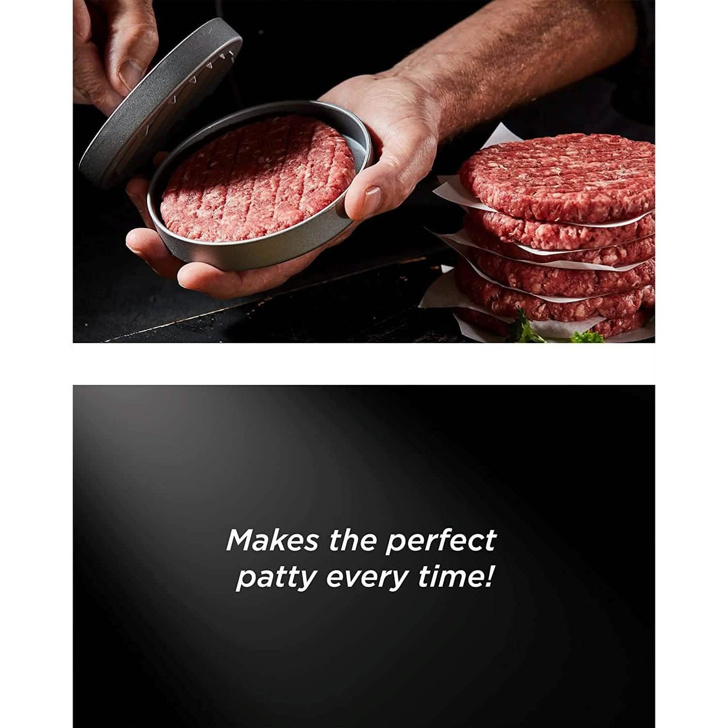 Non-Stick Aluminum Hamburger Press Patty Maker BBQ Burger Mold “Dad Grill Boss” DailySale
